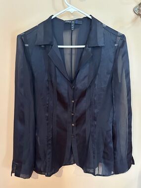 Cerruti Sheer Black Blouse